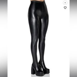 PU LEATHER pant boots with chunky platform heels